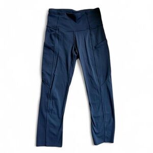 Lululemon Fast and Free Navy high waisted cropped leggings,